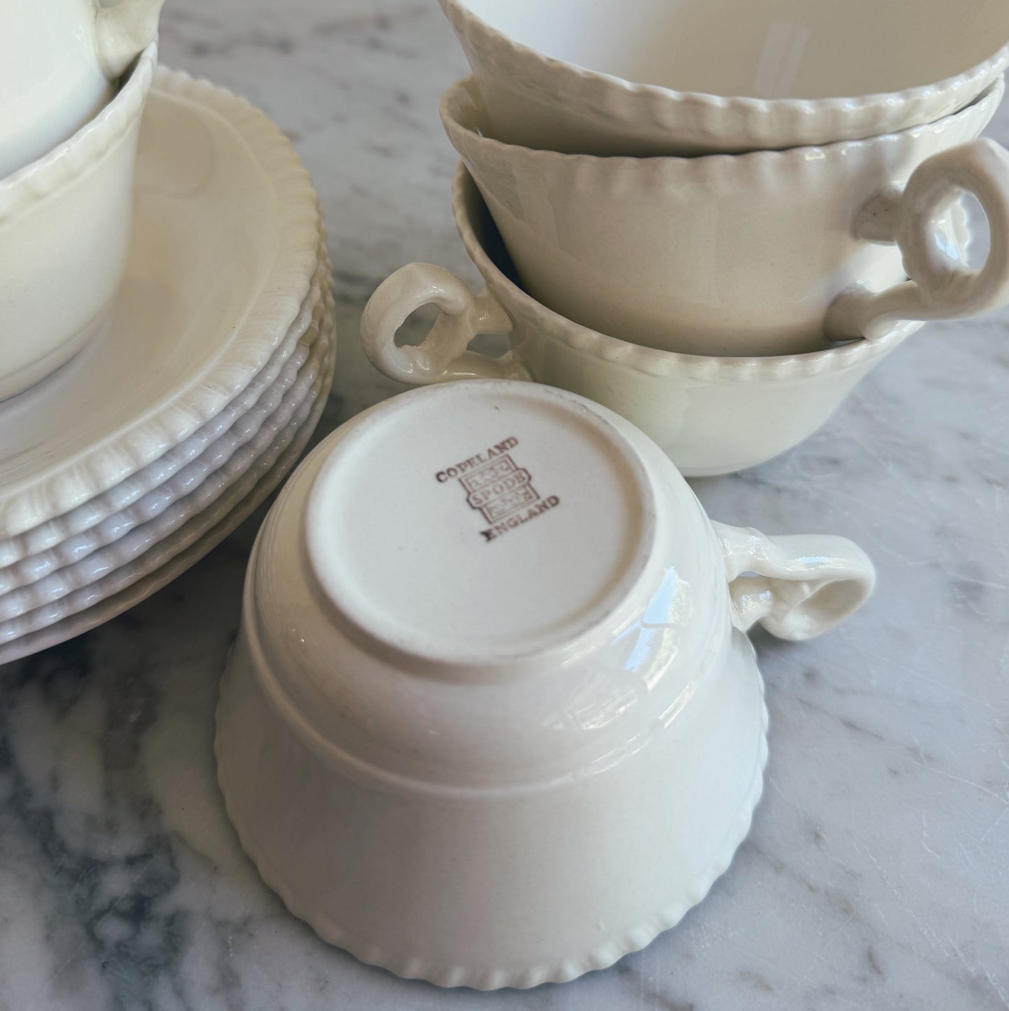 Set of Six Spode Teacups and Saucer