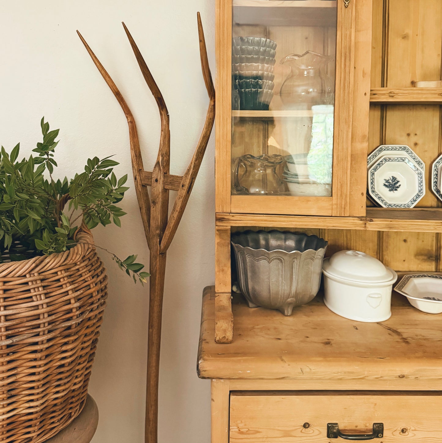Primitive Wooden Hay Fork (Local Purchase Only)