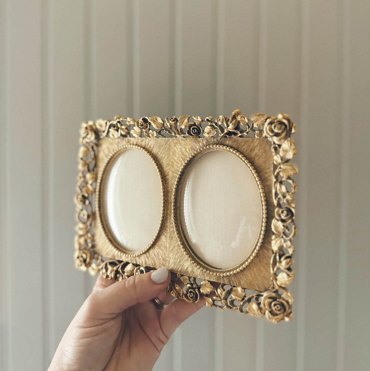 Heavy Matson 24K Gold Plated Frame With Convex Glass