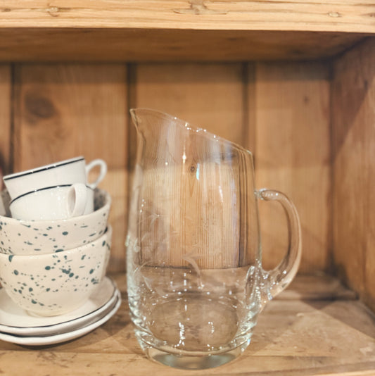 Gorgeous Glass Etched Pitcher