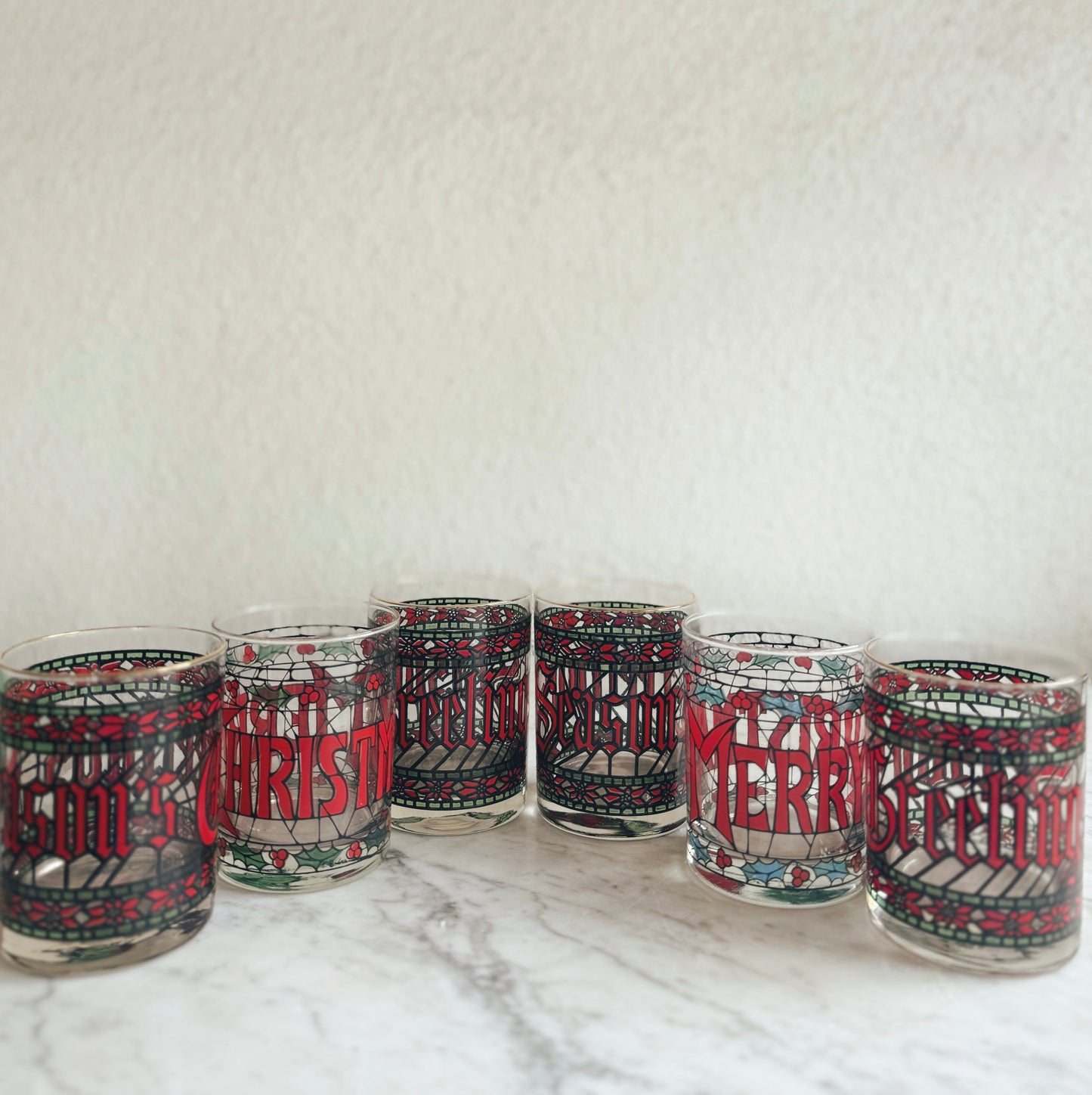 Set of Six Stained Glasses