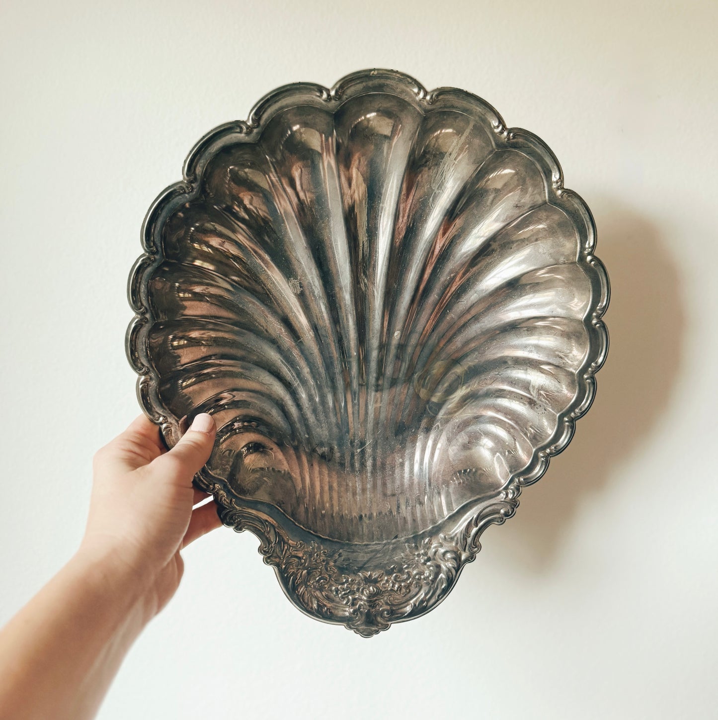 Silver Plate Shell Dish