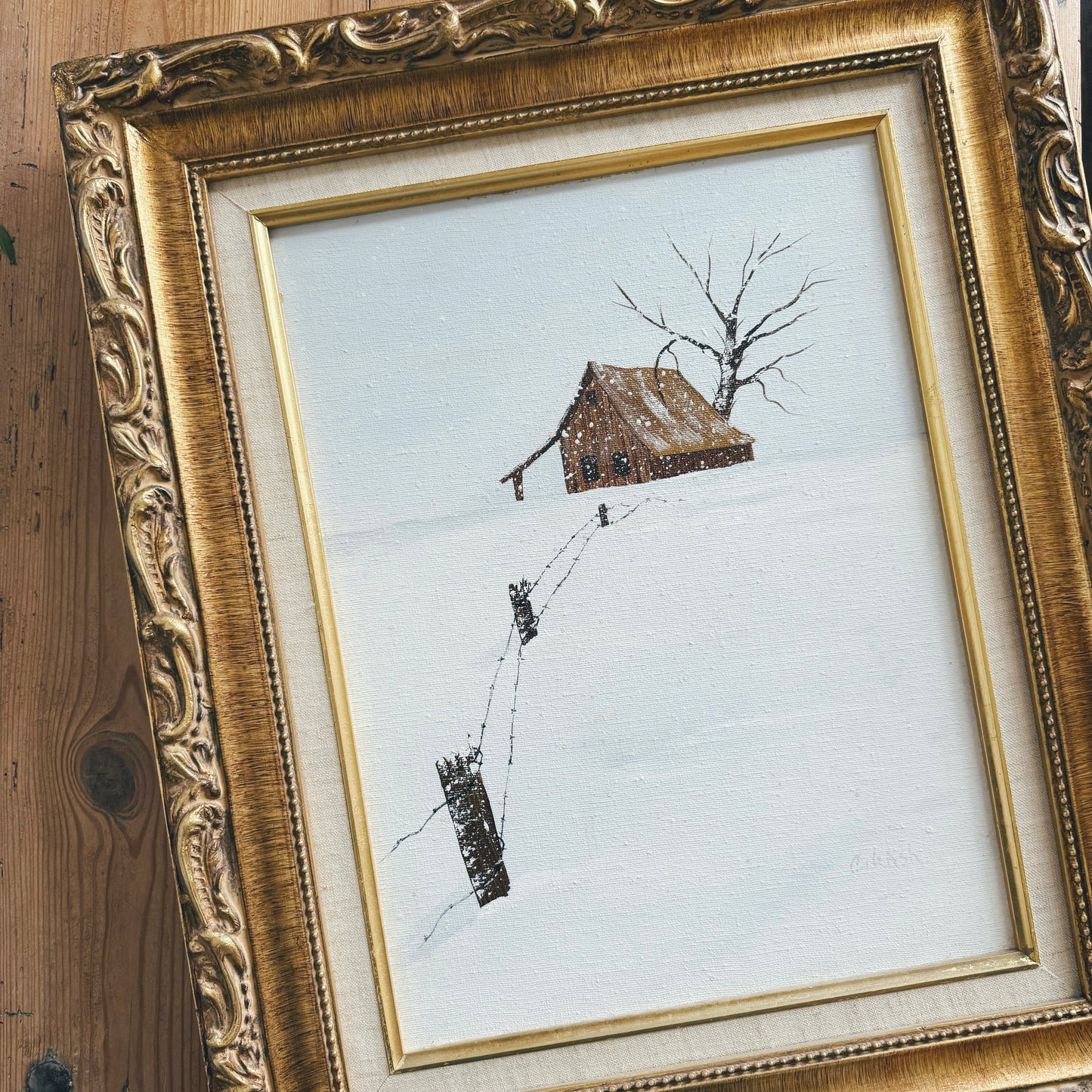 Beautifully Framed, Signed Oil Snow Scene