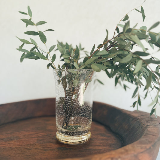 Hand Blown Bubble Glass Vase