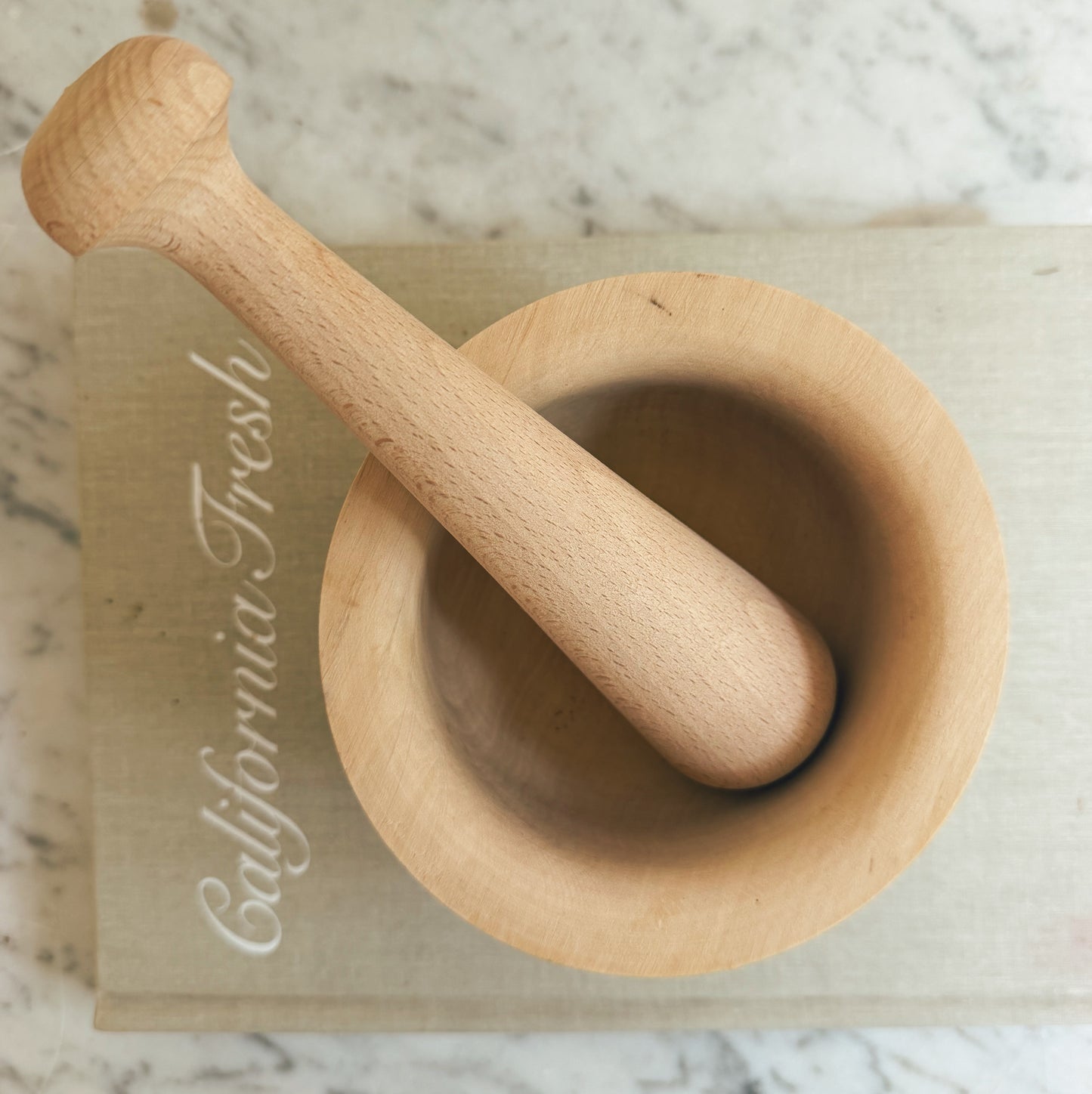 Mid Century Modern Wooden Mortar and Pestle