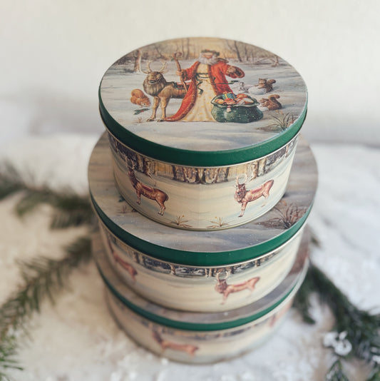 Set of 3 Santa Metal Tins