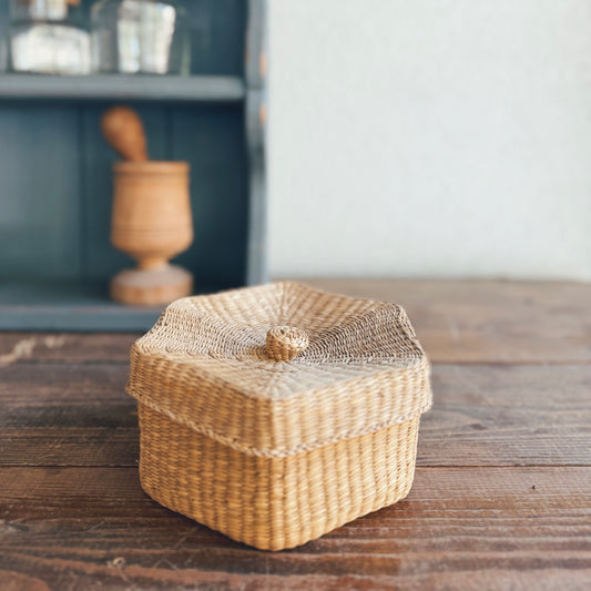 Lidded Wicker Basket