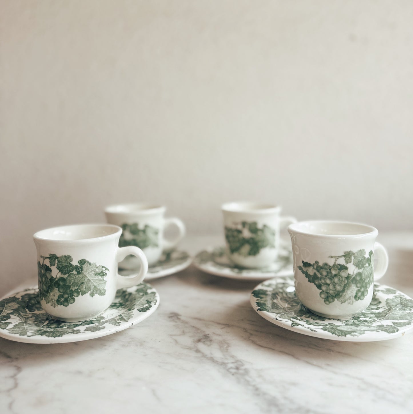Set of Four Cups and Saucers