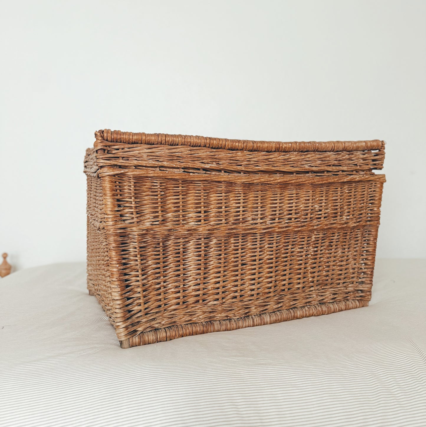 Antique Lidded Wicker Trunk (Local Purchase Only)