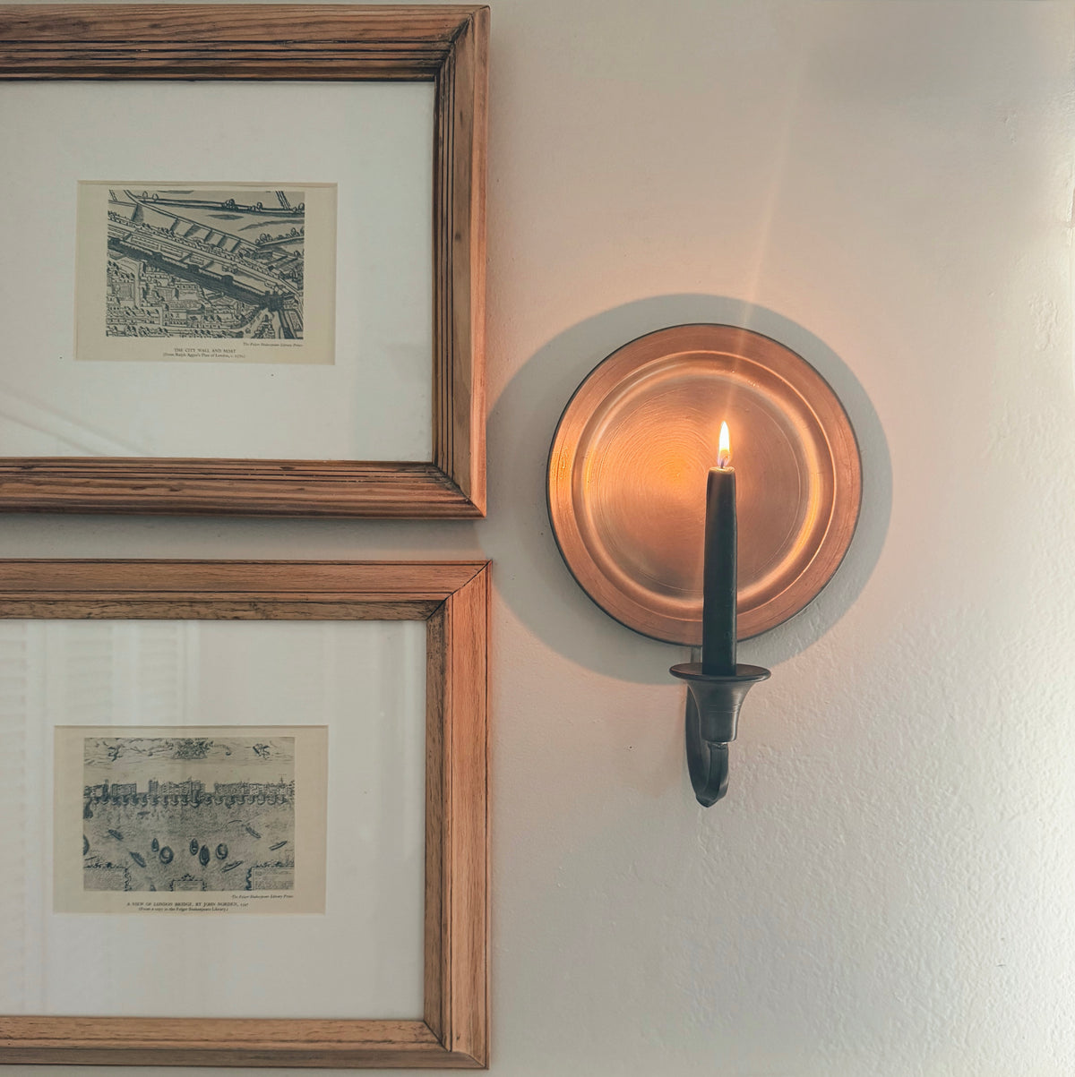 Pair of Pewter Candle Sconces (2 included)