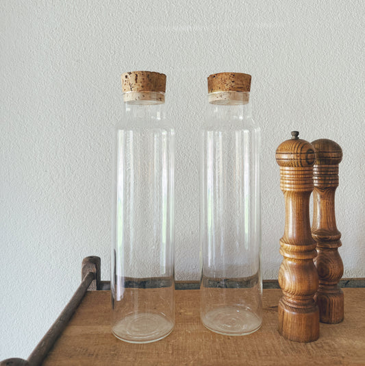 Set of Two Extra Tall Glass Decanters (local purchase only)
