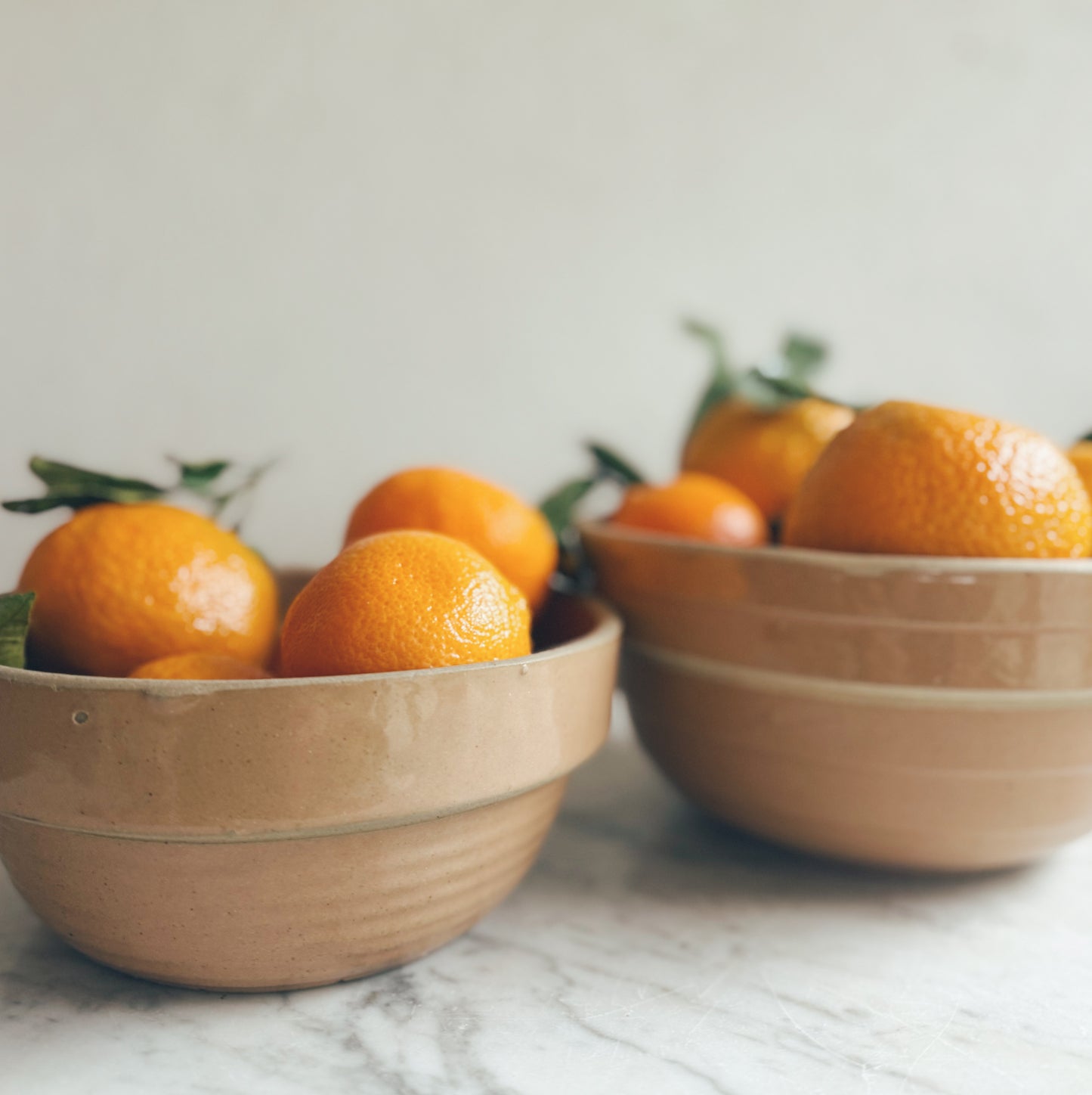 Pair of Old Stoneware Bowls