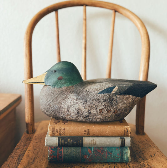 Fat and Squatty Vintage Wooden Duck Decoy