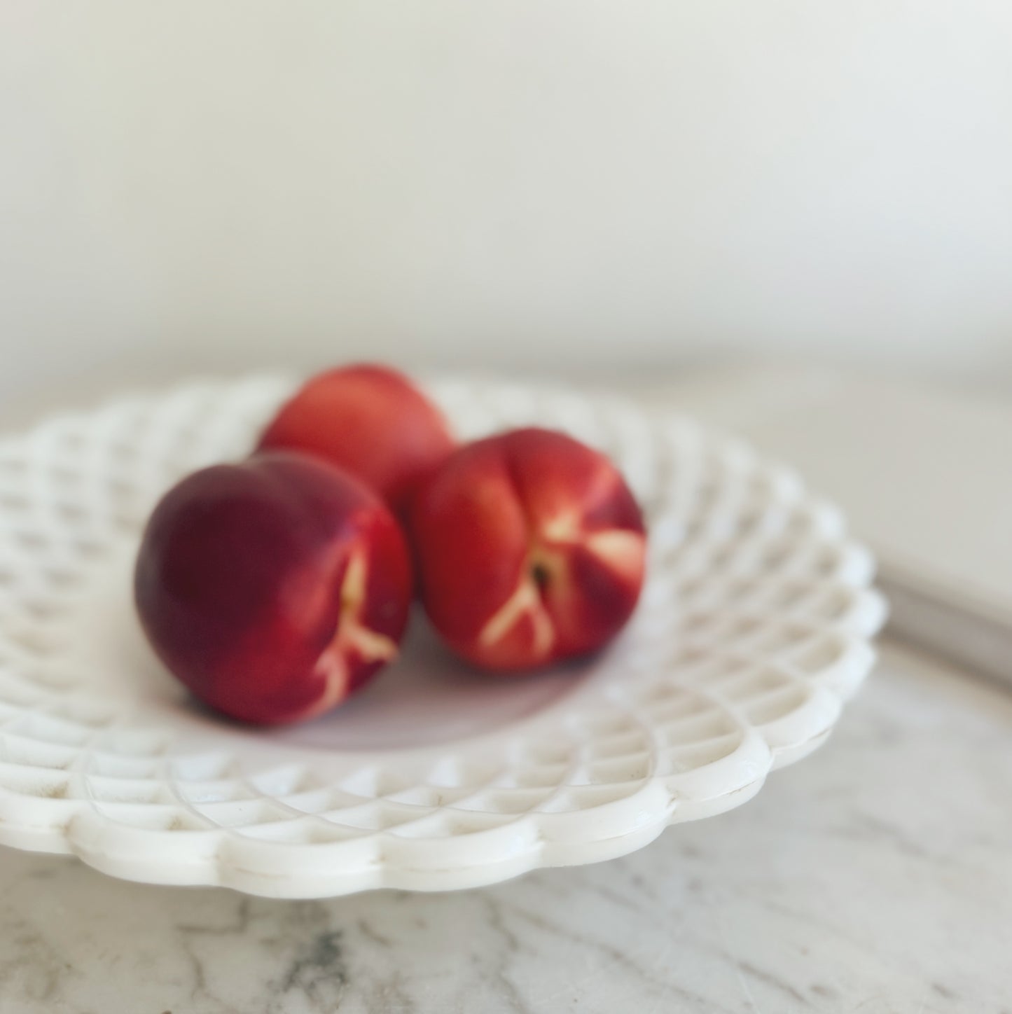 Vintage Lattice Milk Glass Platter