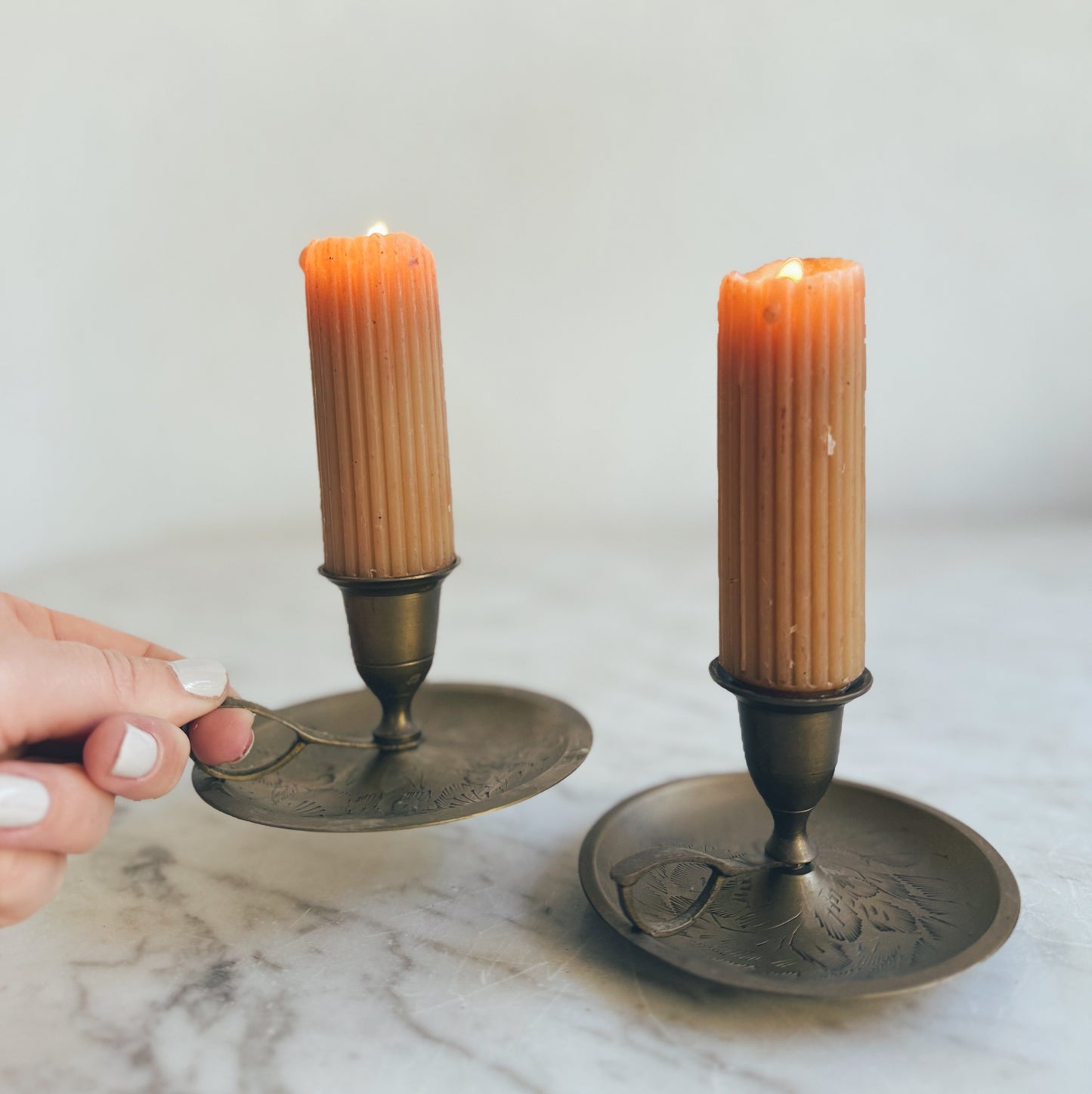 Pair of Dark Candleholders