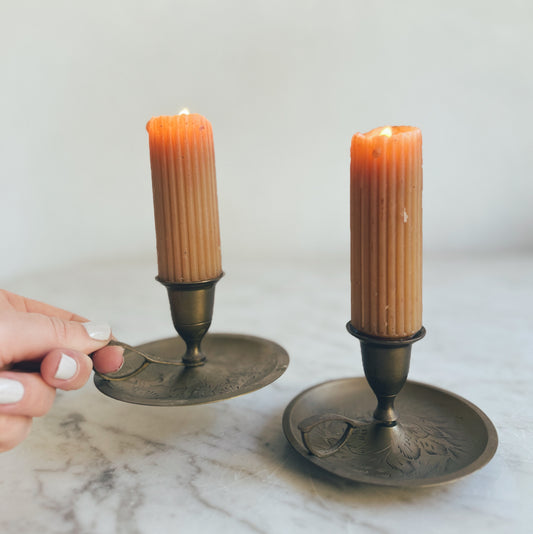 Pair of Dark Candleholders