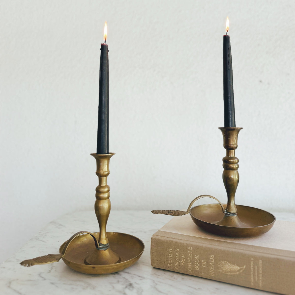 Pair of Gorgeous Brass Chambersticks (2 included)