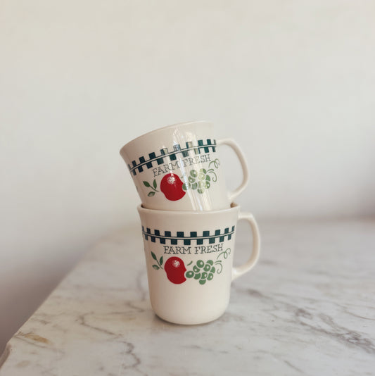 Pair of Vintage Corelle Farm Fresh Mugs