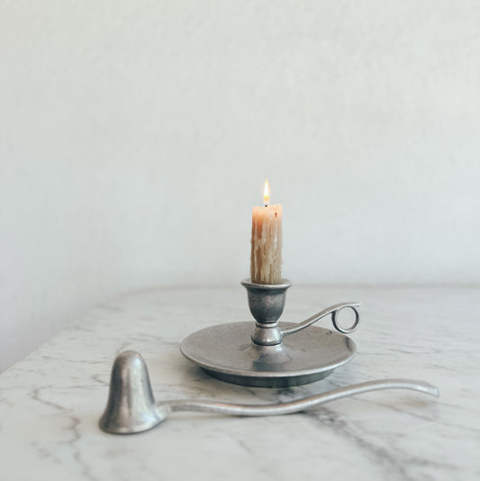 Pewter Candle Holder and Snuffer
