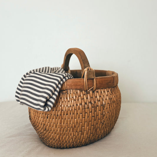Beautiful Basket With Light Wooden Handle (Local Purchase Only)