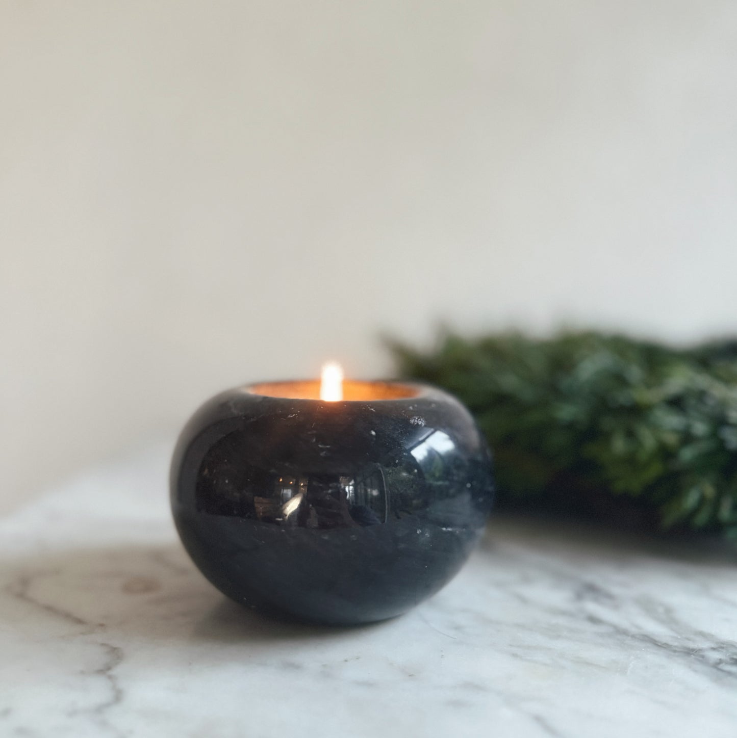 Black Marble Tealight