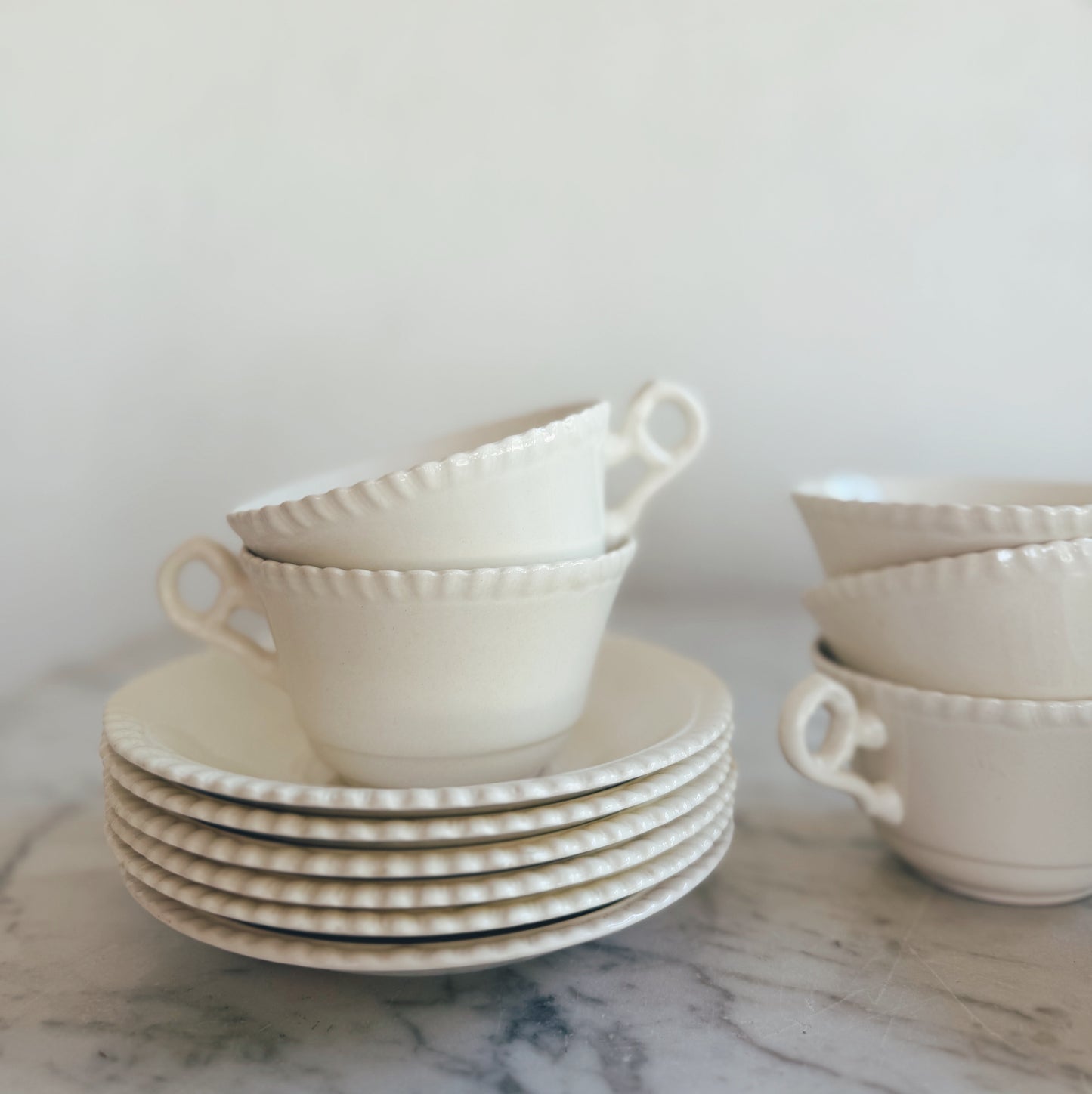 Set of Six Spode Teacups and Saucer