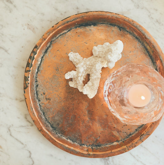 Old Copper Platter With Patina