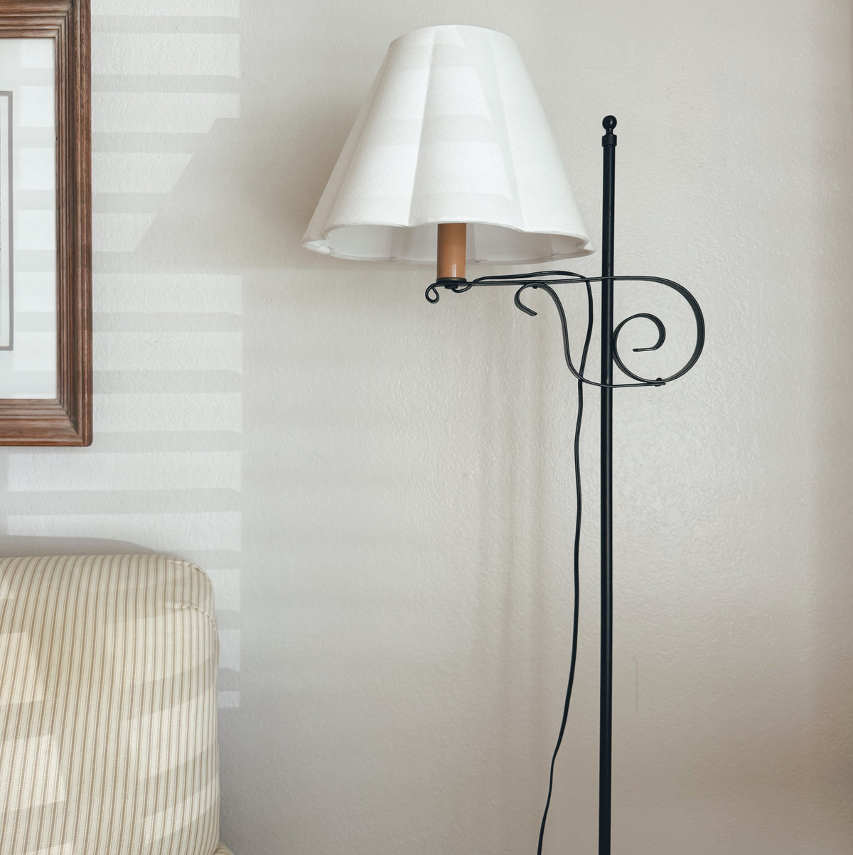 Black Metal Floor Lamp (Shade Not Included and LOCAL purchase only)