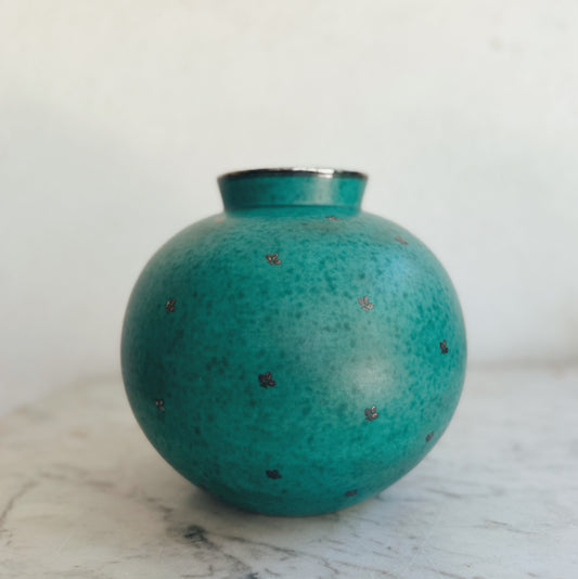 Gorgeous Swedish Pot With Silver Inlay