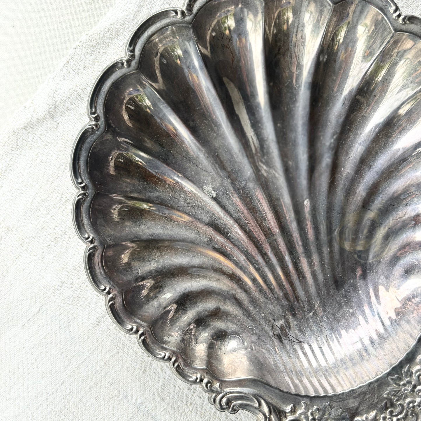 Silver Plate Shell Dish