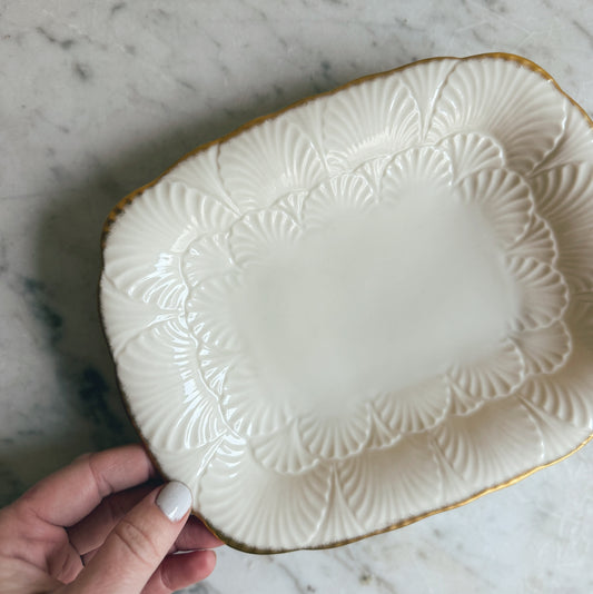 Lenox Trellis Gold Trimmed Plate and Jewelry Catch