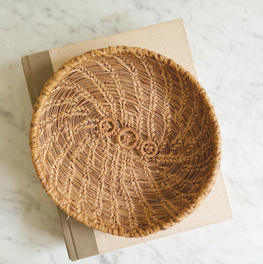 Shallow Hand Woven Basket