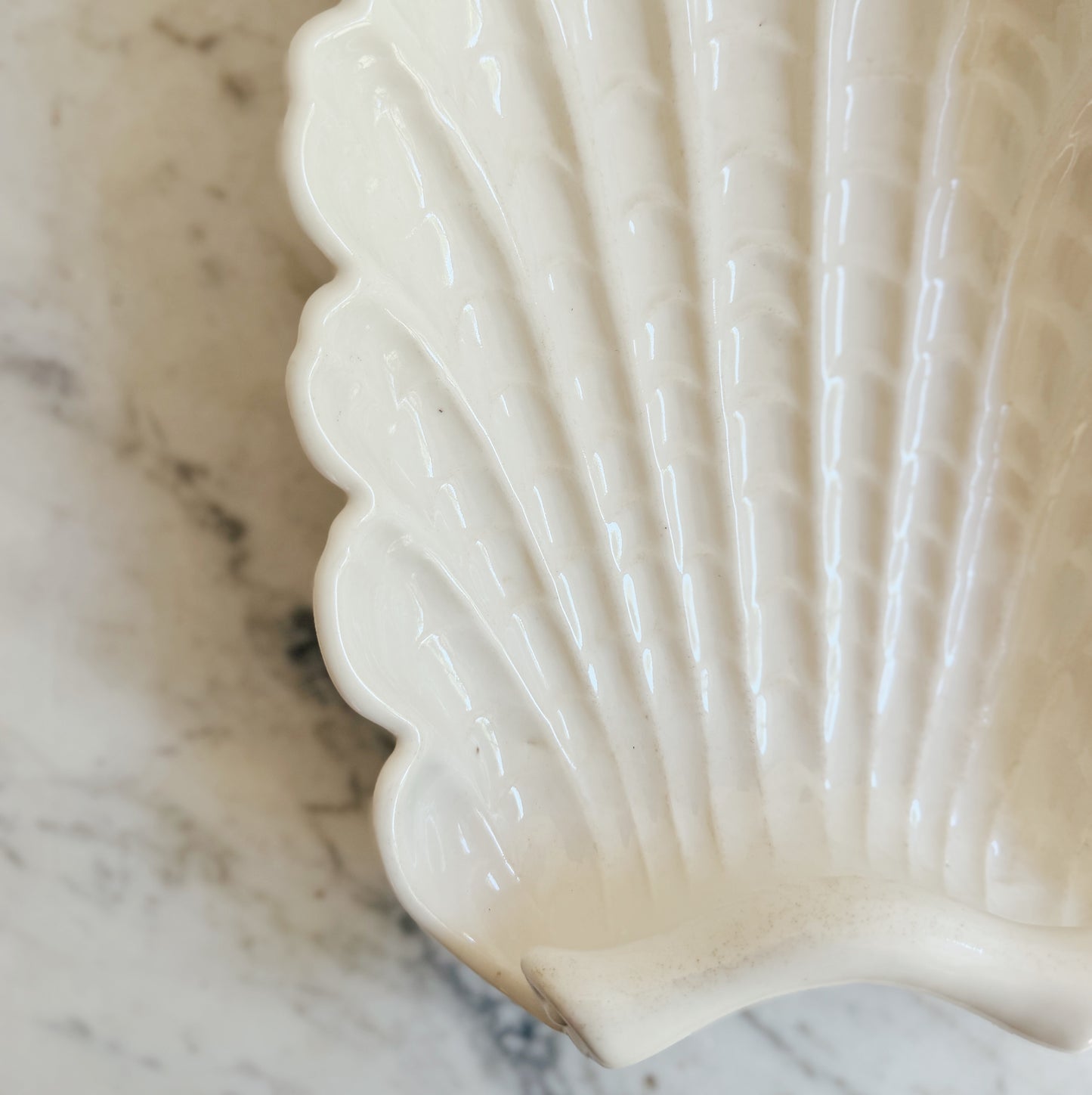 Heavy Vintage Porcelain Shell Plate