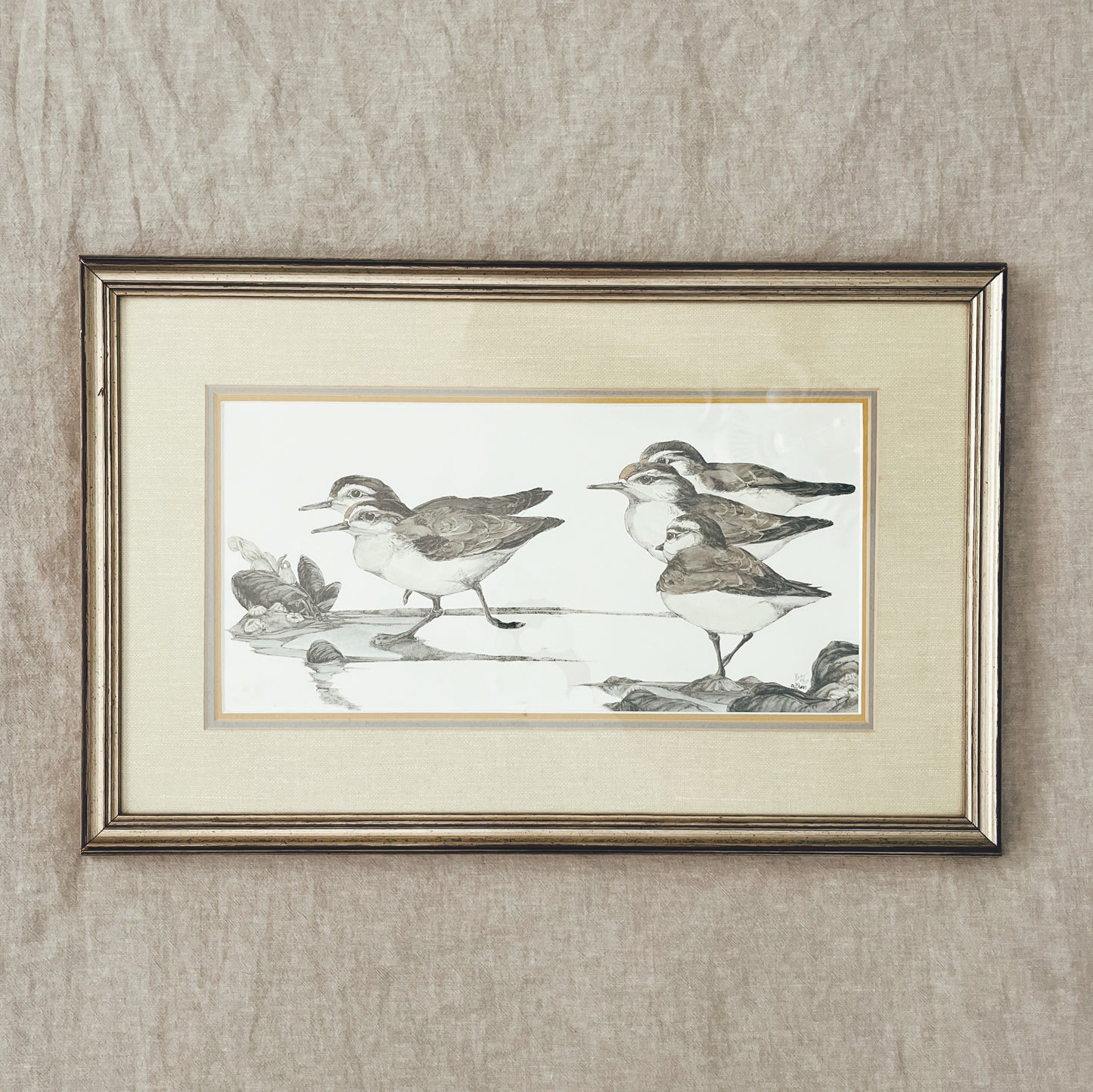 Watercolor and Ink Sandpiper Art, Local Purchase Only