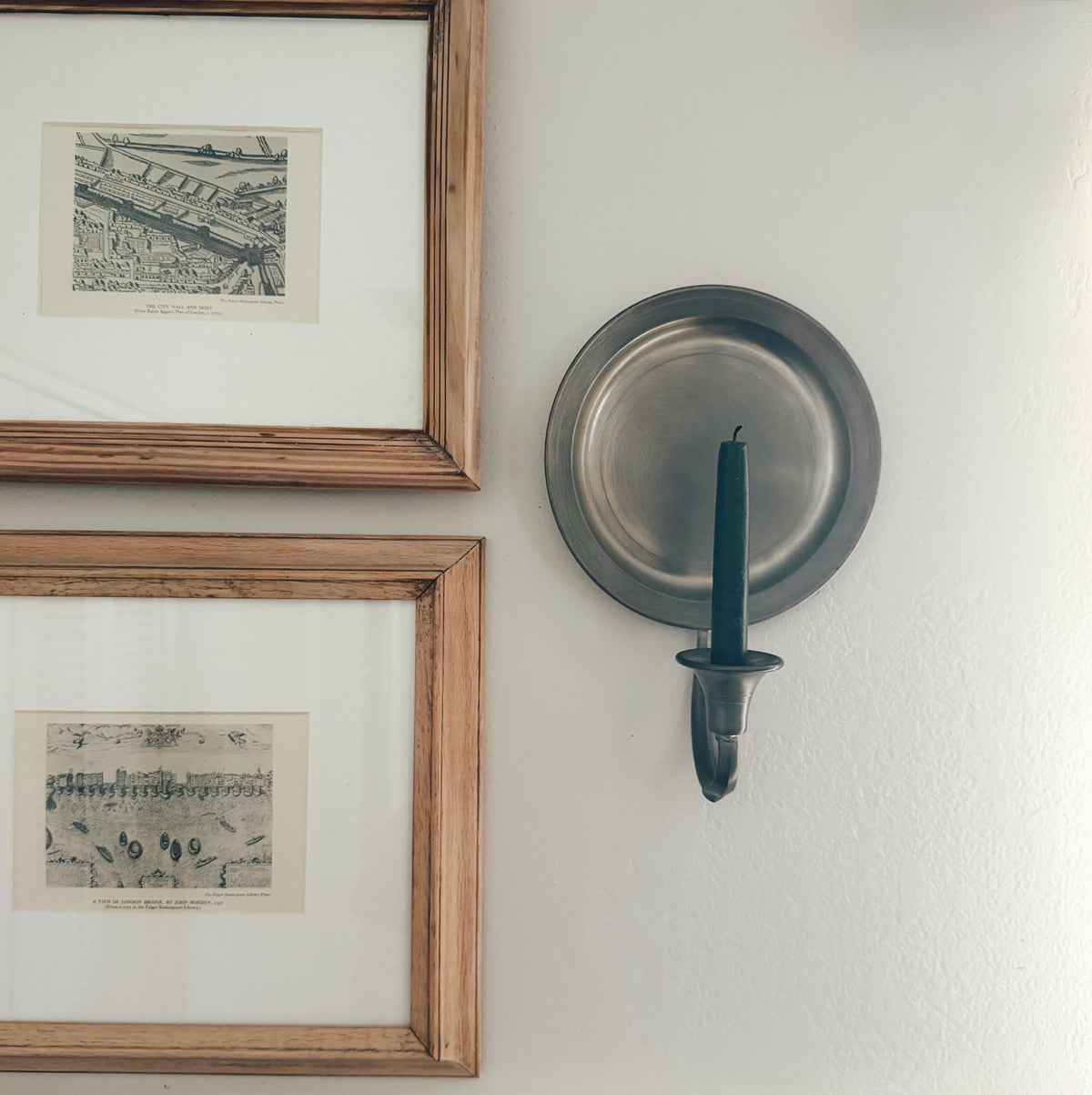 Pair of Pewter Candle Sconces (2 included)
