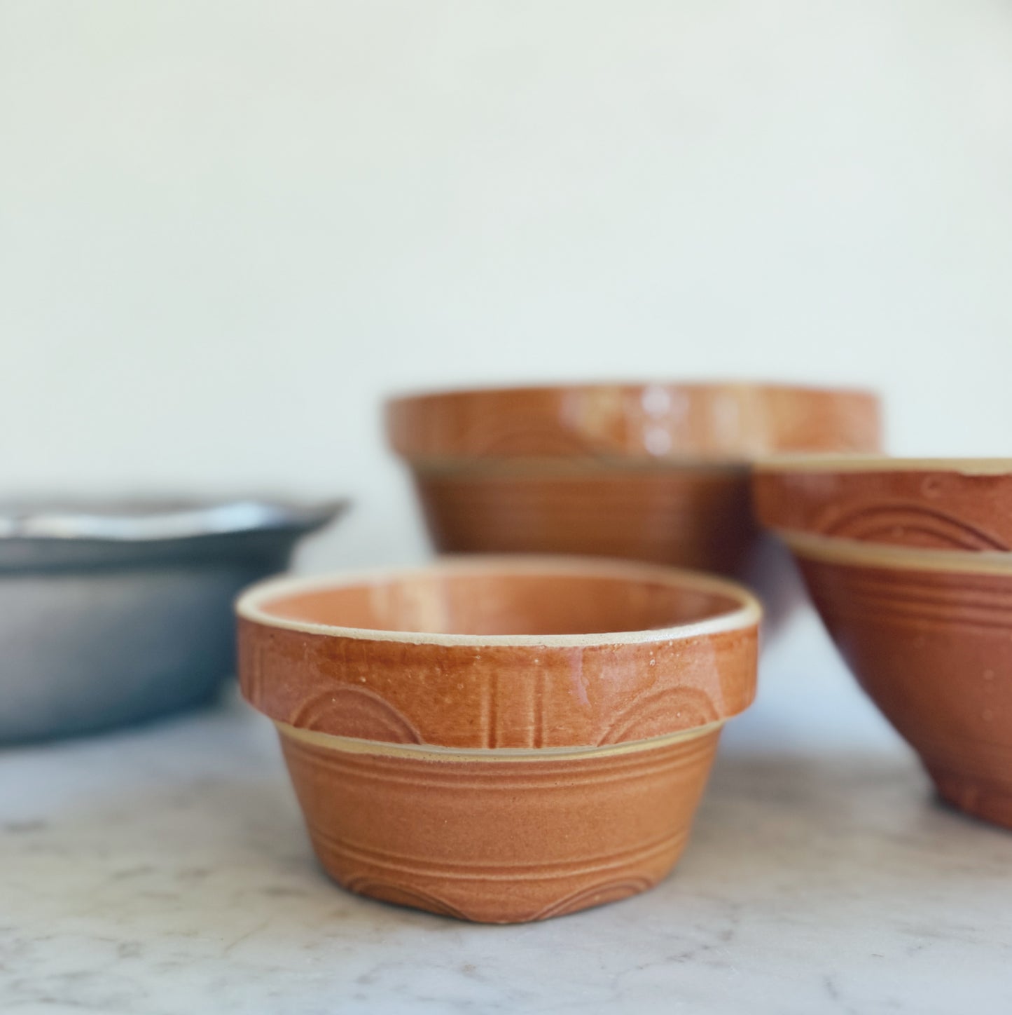 Set of 3 Vintage Watt Pottery Stoneware Bowls