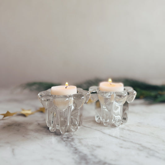 Pair of Crystal Tea Light Holders