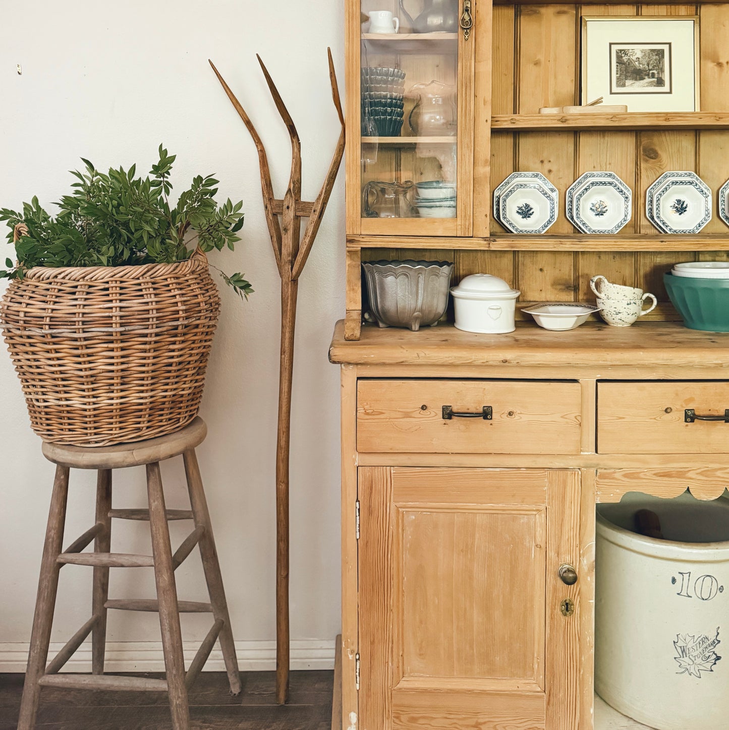 Primitive Wooden Hay Fork (Local Purchase Only)