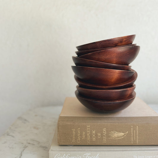 Set of Eight Vintage Wooden Bowls