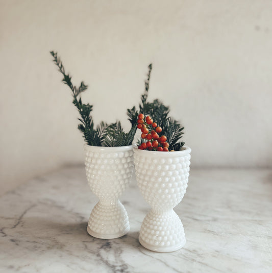 Pair of Hobnail Double Ended Egg Cups