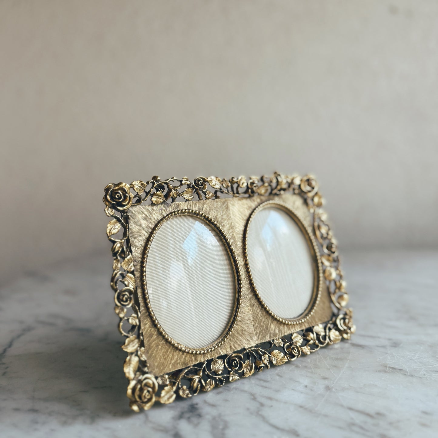 Heavy Matson 24K Gold Plated Frame With Convex Glass