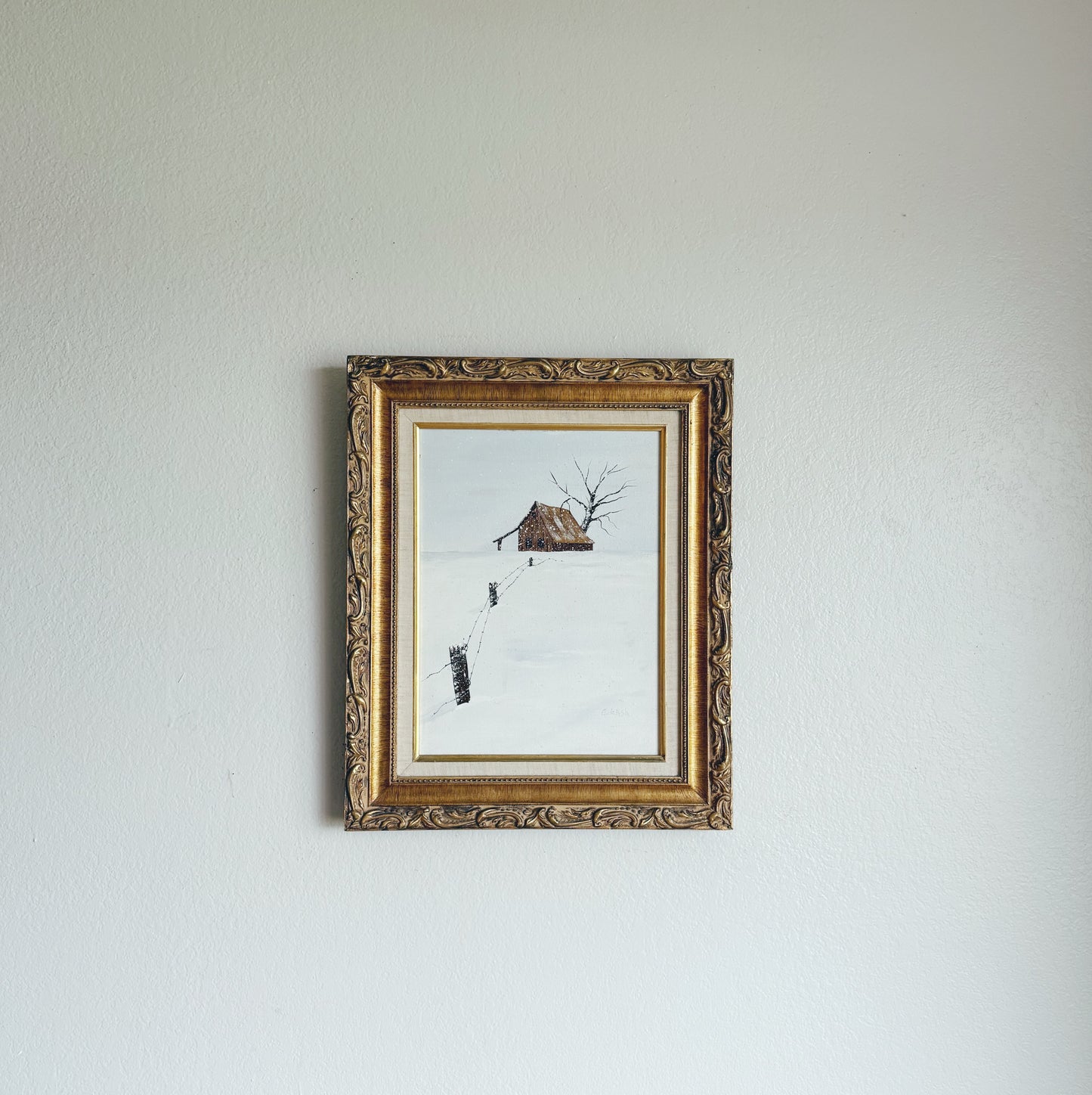 Beautifully Framed, Signed Oil Snow Scene