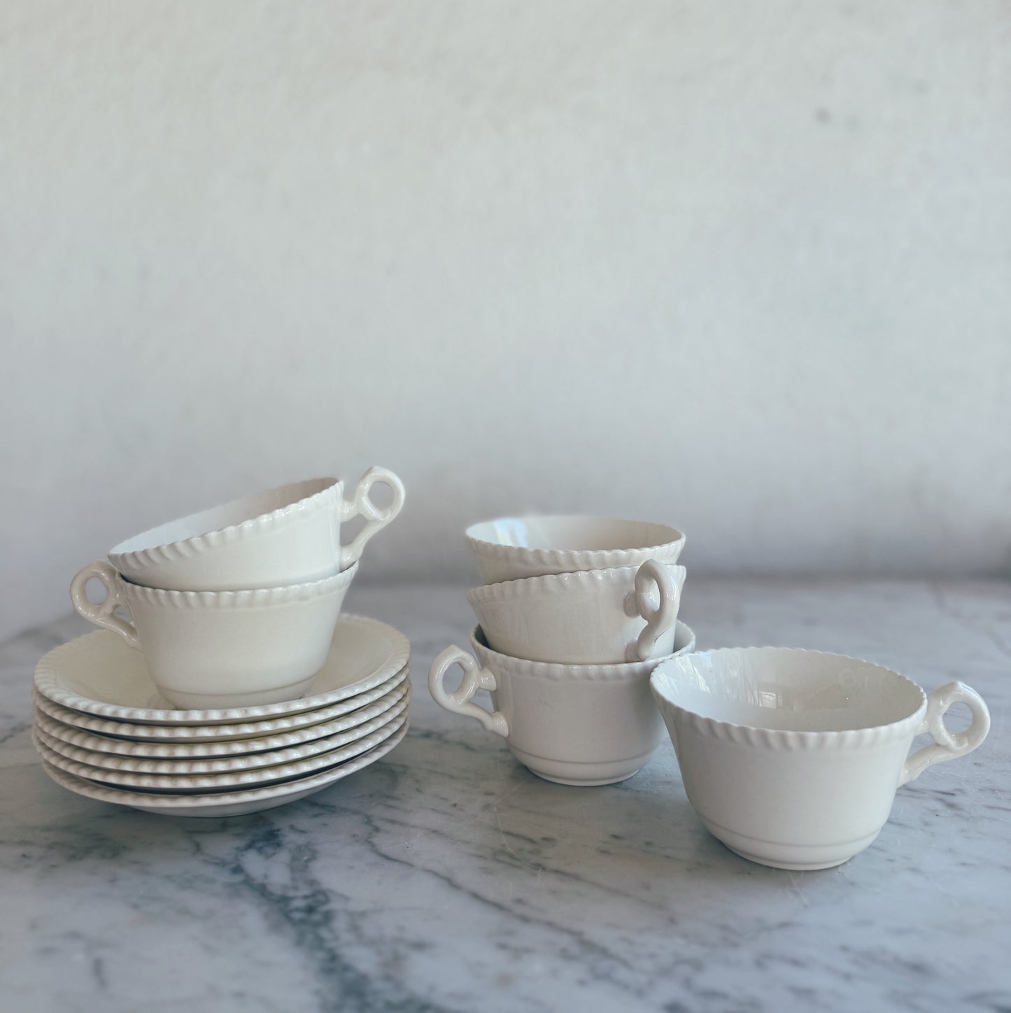 Set of Six Spode Teacups and Saucer