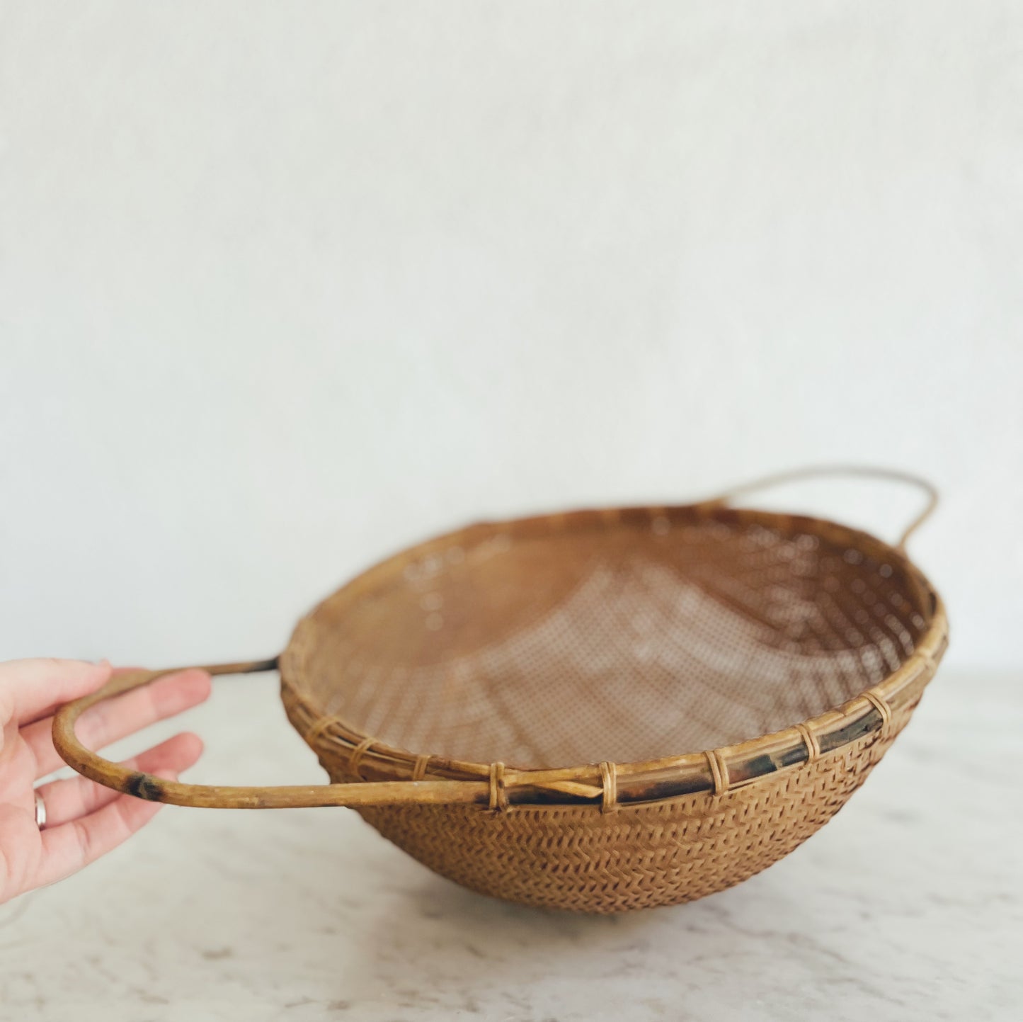 Antique Rattan Strainer