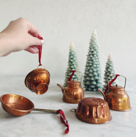 Set of 5 Copper Ornaments