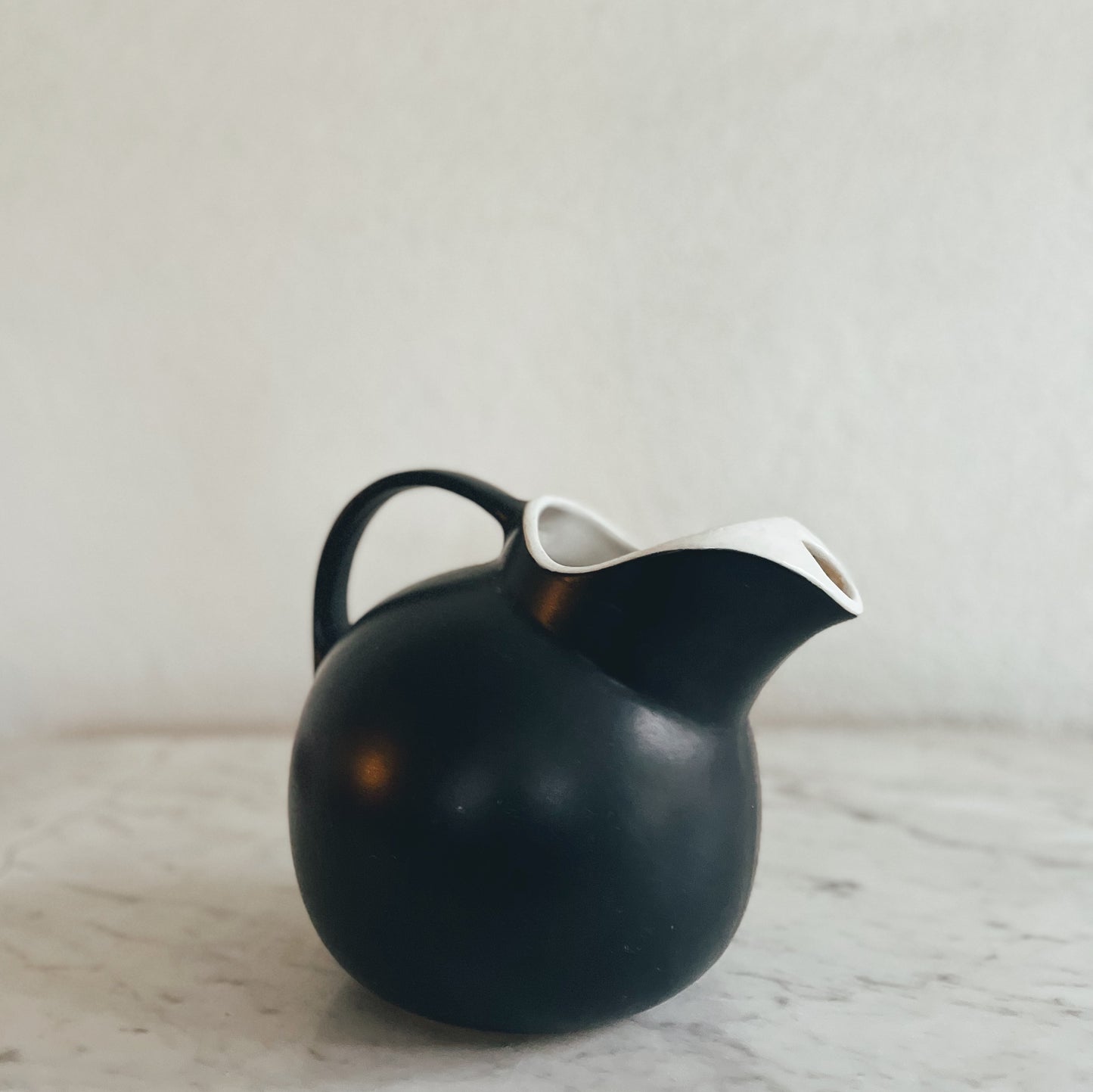 Vintage Black and White Mid-Century Modern Pitcher