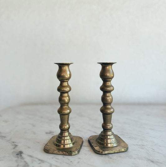 Pair of Brass Candleholders