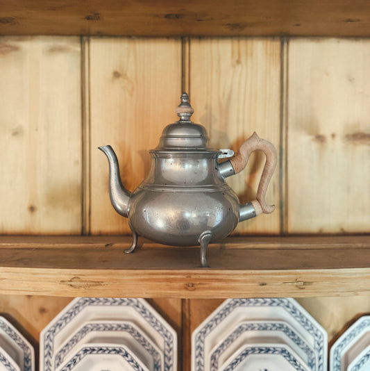 Pewter Stieff Teapot With Wooden Handle