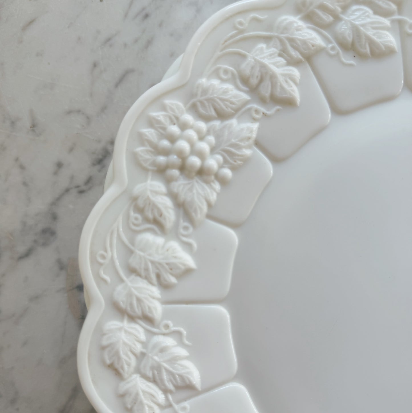 Set of 7 Dinner Size Plates, Westmoreland White Milk Glass (Local Purchase Only)