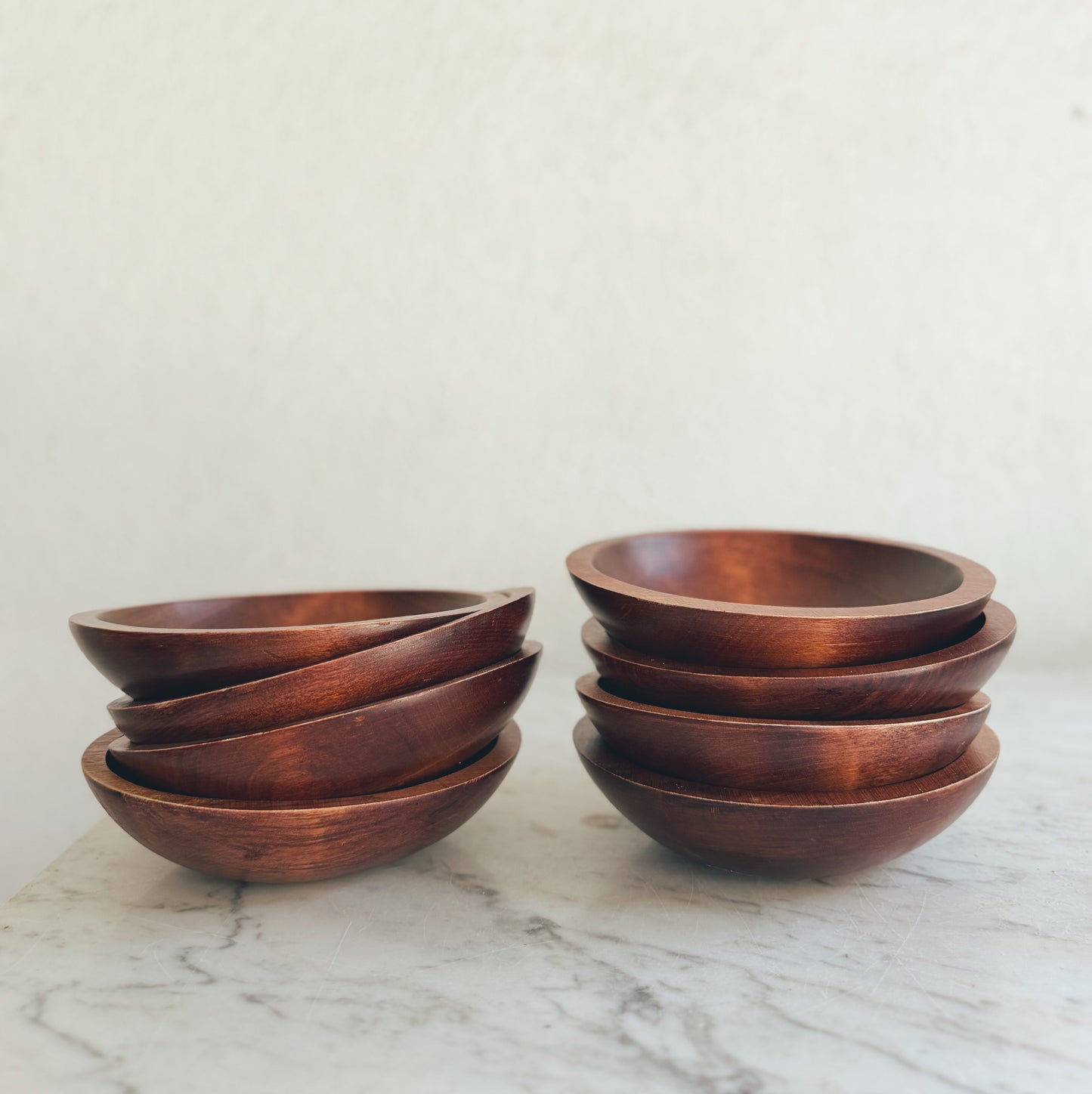 Set of Eight Vintage Wooden Bowls